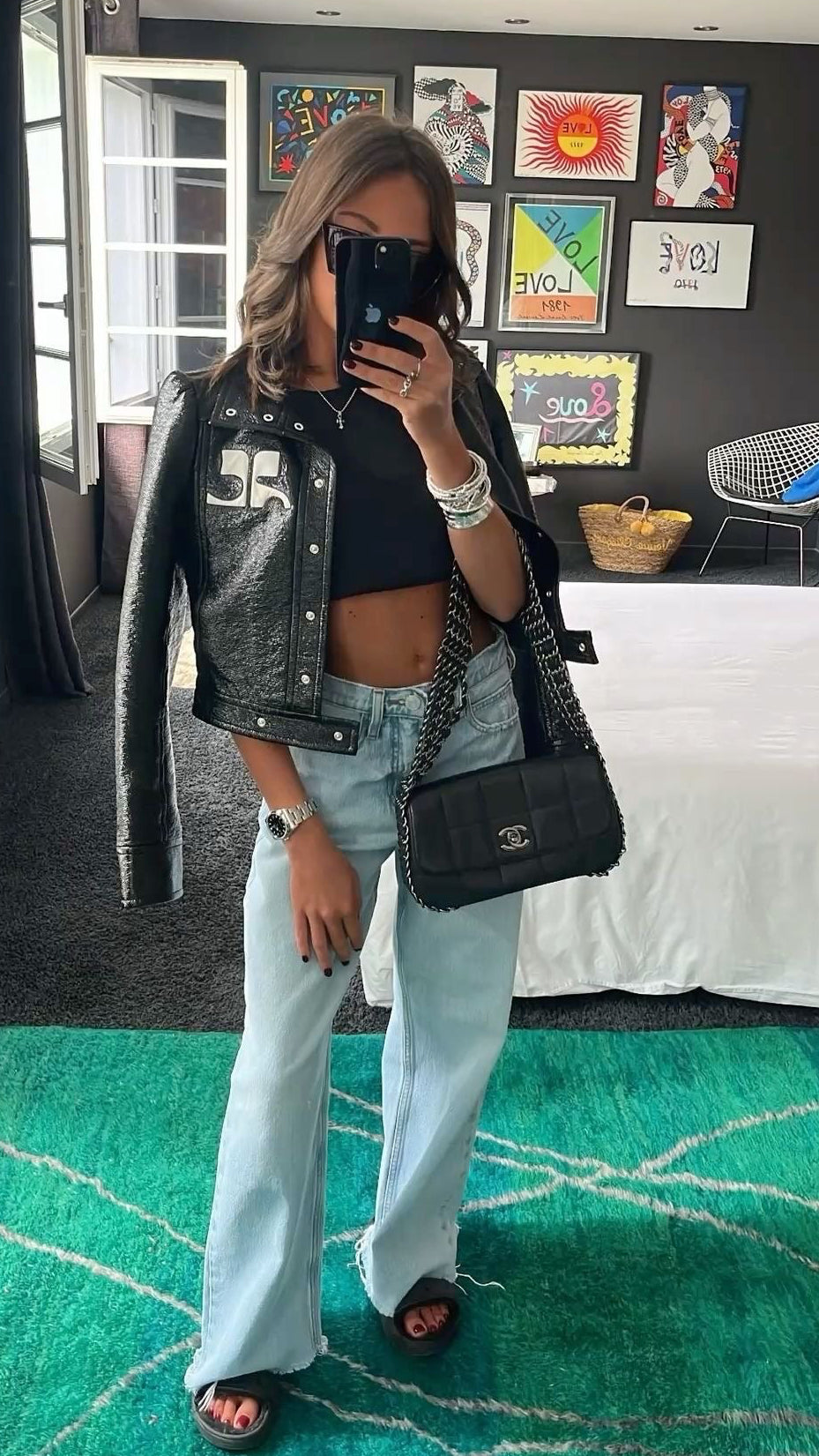 Veste en cuir courte