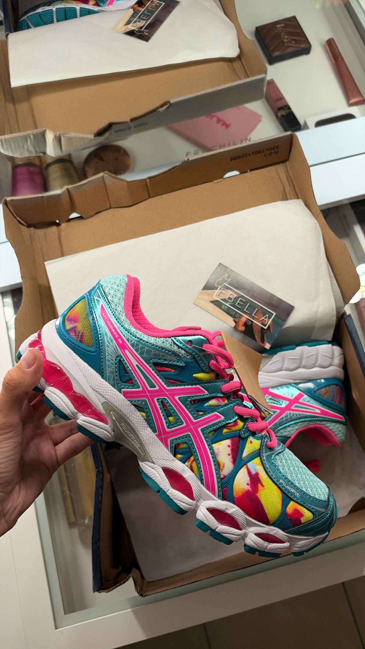 Paire coloré bleu rose